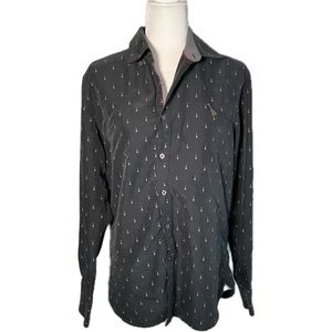 Hard Rock Café Black Label Black Label Guitar Men’s Button Up Shirt Size Medium